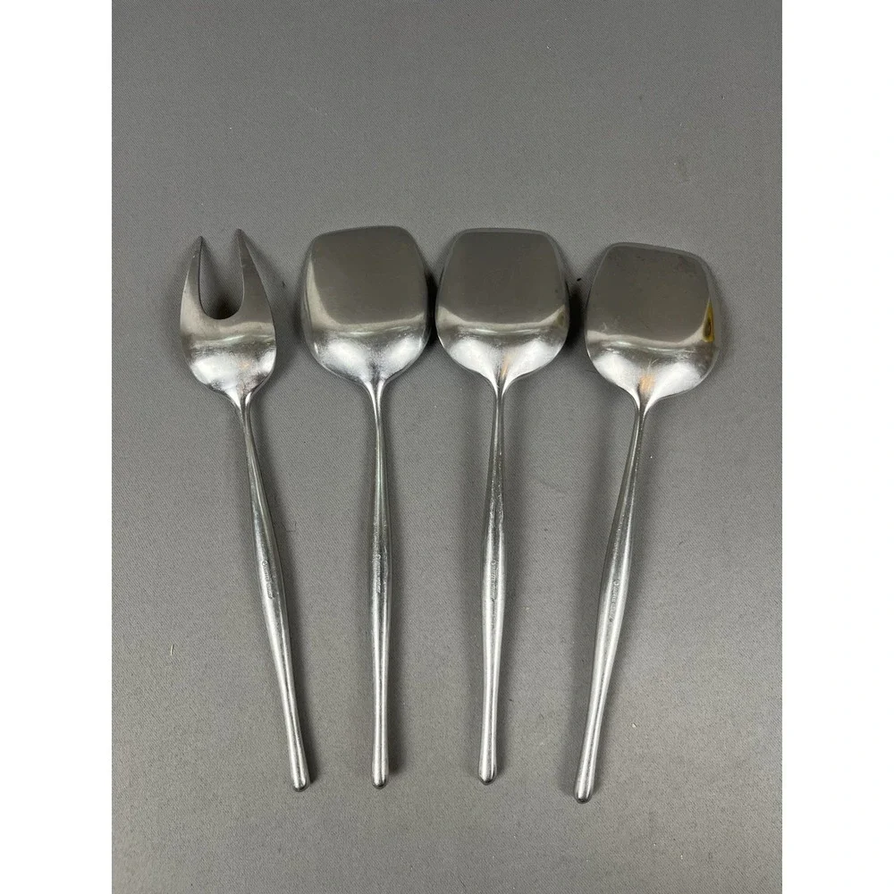 Lauffer DESIGN 3 Norway 4 Piece Serving Set: 1 Serving Fork 3 Serving Spoons